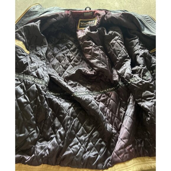 Vintage Wilsons Men’s Sz XL Leather Light Brown Leather Jacket Button Front RARE - Picture 13 of 16